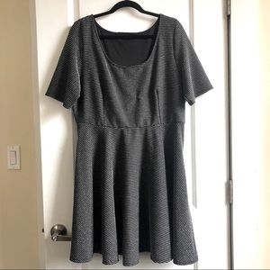 Metallic Striped Skater Dress